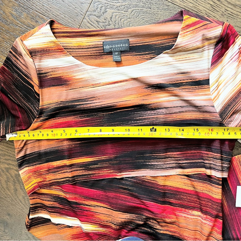 Connected Apparel Multicolor Abstract Print Dress… - image 5